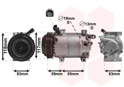 A/C-kompressor - Kompressor, klimatanläggning VAN WEZEL 8200K323