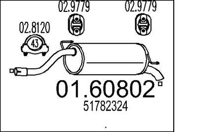 Avgasdämpare - Bakre ljuddämpare MTS 01.60802