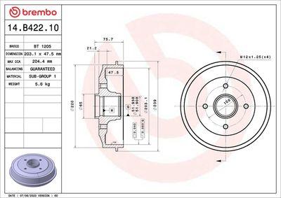 Bromstrummor - Bromstrumma BREMBO 14.B422.10