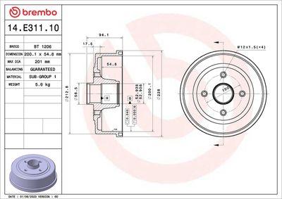 Bromstrummor - Bromstrumma BREMBO 14.E311.10