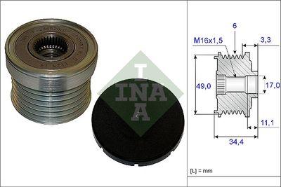 Frikopplingsnav - Frihjulskoppling, generator INA 535 0183 10