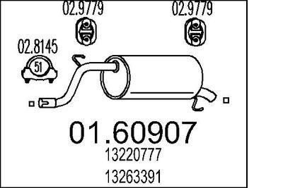 Avgasdämpare - Bakre ljuddämpare MTS 01.60907