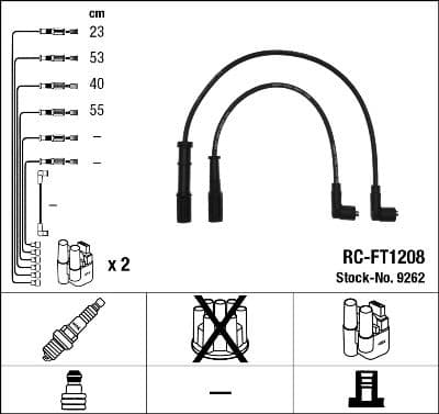 Tändkabel - Tändkabelsats NGK 9262