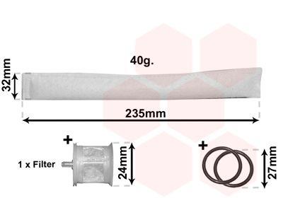 Torkfilter - Torkare,m klimatanläggning VAN WEZEL 5300D349