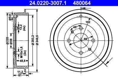 Bromstrummor - Bromstrumma ATE 24.0220-3007.1