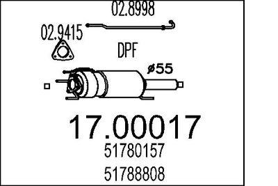 Dieselpartikelfilter - Sot-/partikelfilter, avgassystem MTS 17.00017