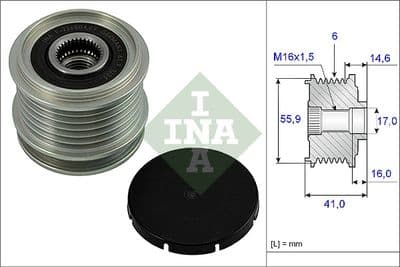 Frikopplingsnav - Frihjulskoppling, generator INA 535 0010 10