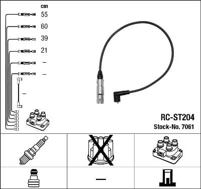 Tändkabel - Tändkabelsats NGK 7061