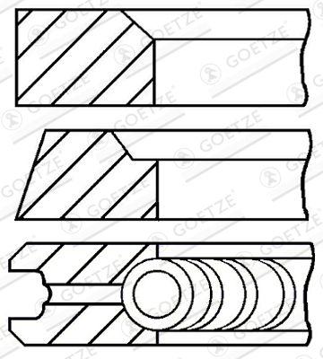 Kolvringar - Kolvringsats GOETZE ENGINE 08-106807-00