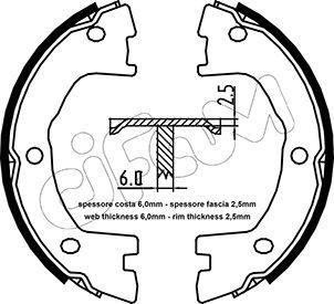 Handbroms delar - Bromsbackar, sats, parkeringsbroms CIFAM 153-097