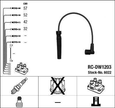 Tändkabel - Tändkabelsats NGK 6022