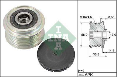 Frikopplingsnav - Frihjulskoppling, generator INA 535 0296 10