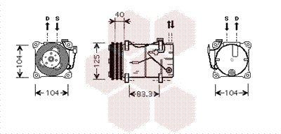 A/C-kompressor - Kompressor, klimatanläggning VAN WEZEL 5900K119