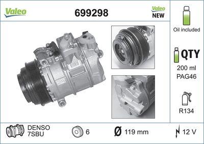 A/C-kompressor - Kompressor, klimatanläggning VALEO 699298