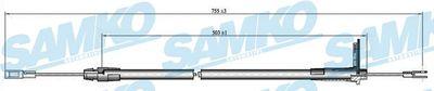 Parkeringsbromskablar - Vajer, parkeringsbroms SAMKO C0434B