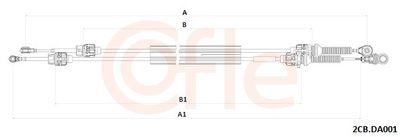 Kabel, manuell växellåda - Vajer, manuell transmission COFLE 92.2CB.DA001