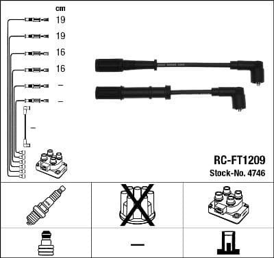 Tändkabel - Tändkabelsats NGK 4746