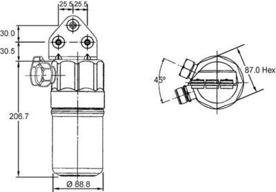 Torkfilter - Torkare,m klimatanläggning MAHLE AD 187 000S