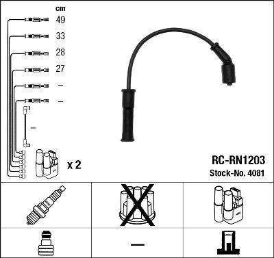 Tändkabel - Tändkabelsats NGK 4081