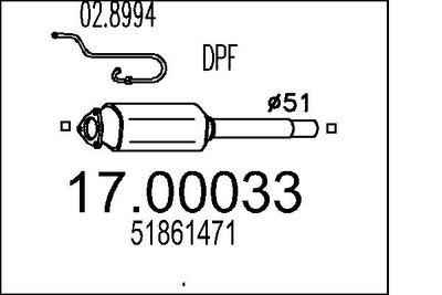 Dieselpartikelfilter - Sot-/partikelfilter, avgassystem MTS 17.00033