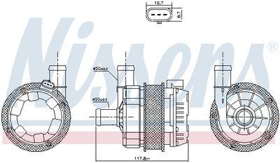 Hjälpvattenspump - Extravattenpump, extravärmare NISSENS 831350