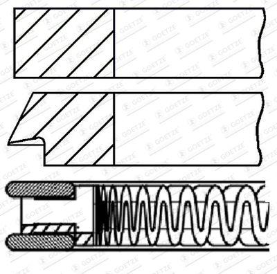 Kolvringar - Kolvringsats GOETZE ENGINE 08-424300-00