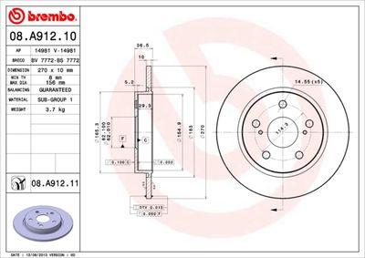 Bromsskivor - Bromsskiva BREMBO 08.A912.11