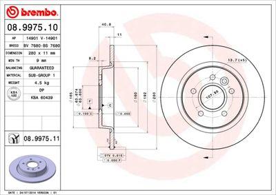 Bromsskivor - Bromsskiva BREMBO 08.9975.11