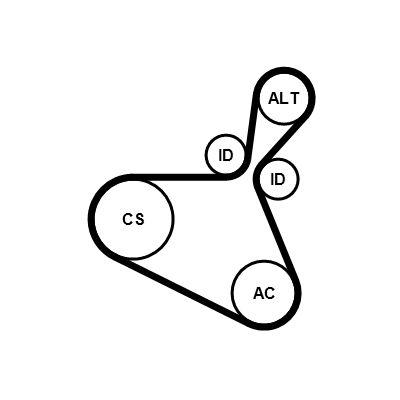 Poly v-remsats - Flerspårsremssats CONTINENTAL CTAM 6PK1179 EXTRA K1