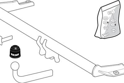 Dragkrokar och kablagekit - Släpfordonstillkoppling BRINK 200400