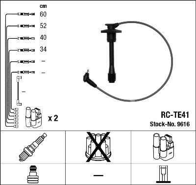 Tändkabel - Tändkabelsats NGK 9616