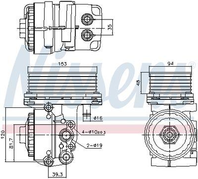 Oljekylare - Oljekylare, motor NISSENS 91327