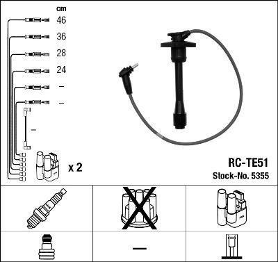 Tändkabel - Tändkabelsats NGK 5355