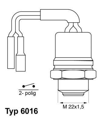 Temperaturfläkt, kylarradiatorfläkt - Termokontakt, kylarfläkt BORGWARNER (Wahler) 6016.92