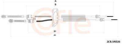 Kabel, manuell växellåda - Vajer, manuell transmission COFLE 92.2CB.VK026
