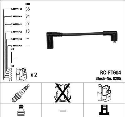 Tändkabel - Tändkabelsats NGK 8205