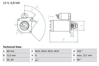 Startmotor - Startmotor BOSCH 0 986 018 360