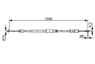 Parkeringsbromskablar - Vajer, parkeringsbroms BOSCH 1 987 482 032