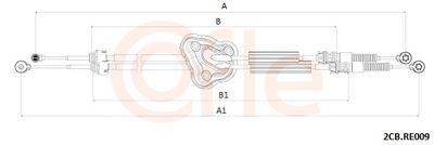 Kabel, manuell växellåda - Vajer, manuell transmission COFLE 92.2CB.RE009