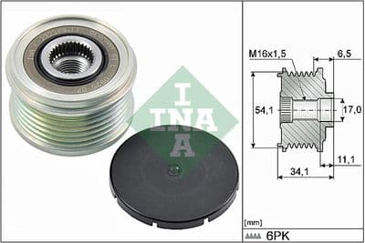 Frikopplingsnav - Frihjulskoppling, generator INA 535 0179 10