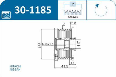 Frikopplingsnav - Frihjulskoppling, generator IJS GROUP 30-1185