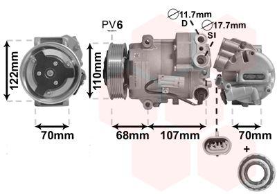 A/C-kompressor - Kompressor, klimatanläggning VAN WEZEL 3700K594