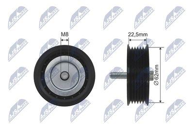 Styrning/kugghjul, v-rem - Styrrulle, kilrem NTY RNK-ME-025