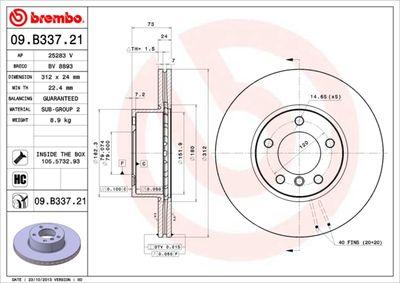 Bromsskivor - Bromsskiva BREMBO 09.B337.21