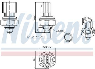 Tryckomkopplare - Tryckkontakt, klimatanläggning NISSENS 301077