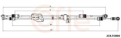 Kabel, manuell växellåda - Vajer, manuell transmission COFLE 92.2CB.FO004