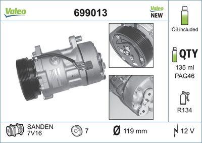 A/C-kompressor - Kompressor, klimatanläggning VALEO 699013