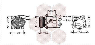 A/C-kompressor - Kompressor, klimatanläggning VAN WEZEL 4000K321