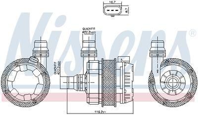 Hjälpvattenspump - Extravattenpump, laddluftkylare NISSENS 831351