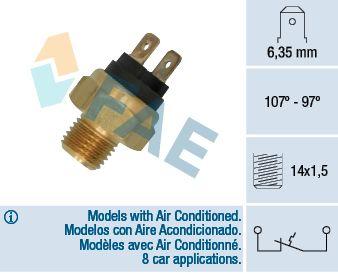 Temperaturfläkt, kylarradiatorfläkt - Termokontakt, kylarfläkt FAE 36030